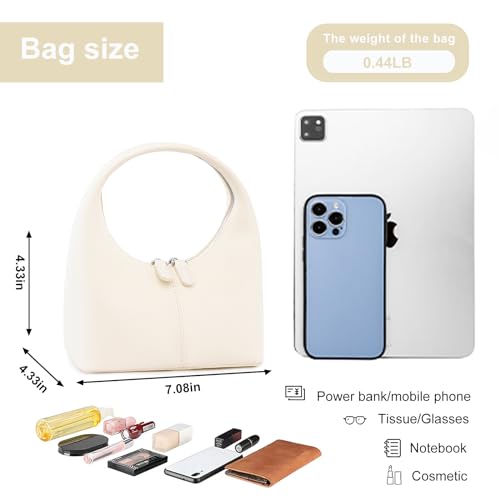 Aoekaff White Mini Pu Leather Top Handle Handbag
