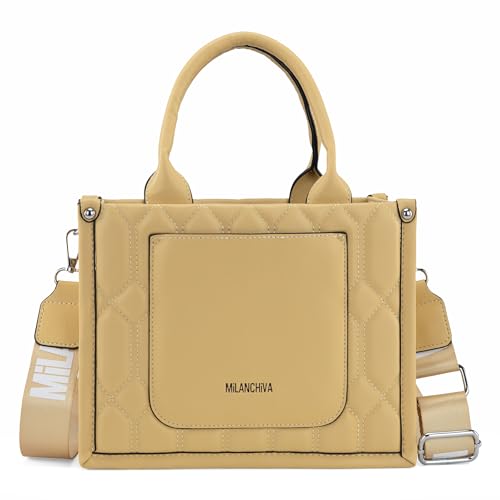 Milan Chiva Quilted Top Handle Tote Bag with Coin Pouch