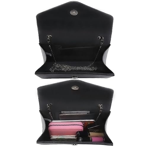 Frosted Glittering Black Evening Clutch for Women's Parties