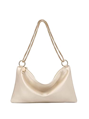 Verdusa Satin Evening Shoulder Bag Purse Champagne
