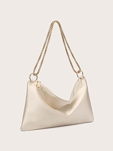 Verdusa Satin Evening Shoulder Bag Purse Champagne