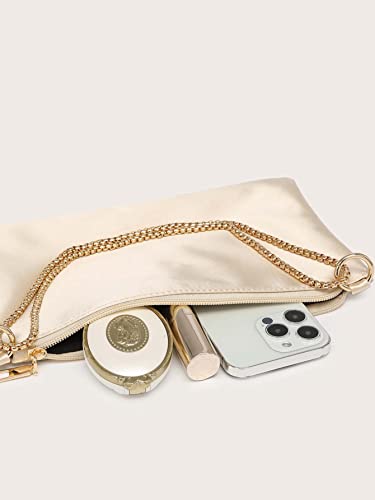Verdusa Satin Evening Shoulder Bag Purse Champagne