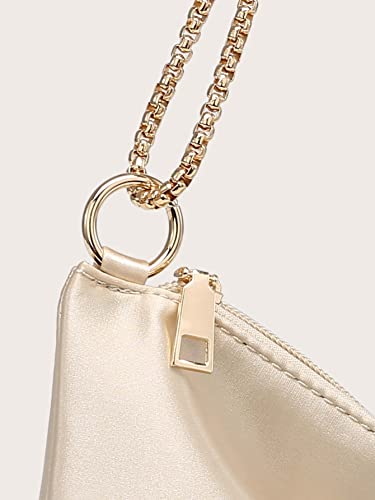 Verdusa Satin Evening Shoulder Bag Purse Champagne