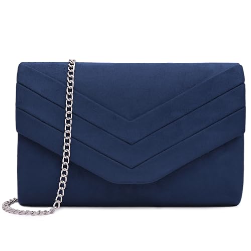 Milisente Envelope Clutch Purse: Navy Blue Handbag for Women