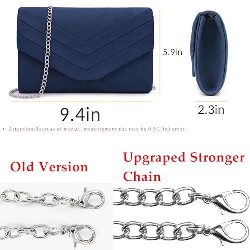 Milisente Envelope Clutch Purse: Navy Blue Handbag for Women