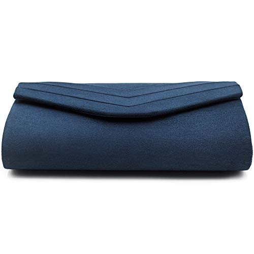 Milisente Envelope Clutch Purse: Navy Blue Handbag for Women