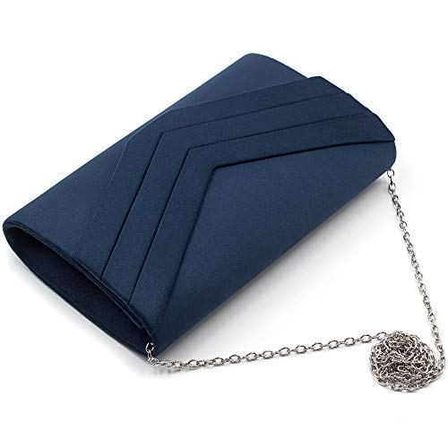 Milisente Envelope Clutch Purse: Navy Blue Handbag for Women