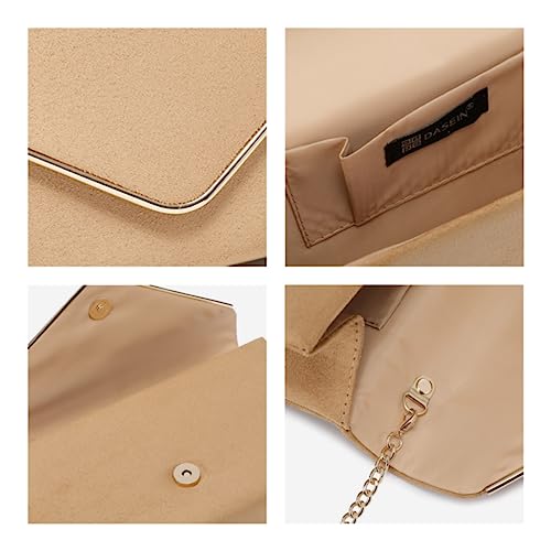Dasein Velvet Evening Clutch Handbag for Women (Camel)