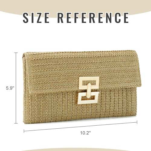 Rattan Envelope Clutch: Summer Beach Bag for Women