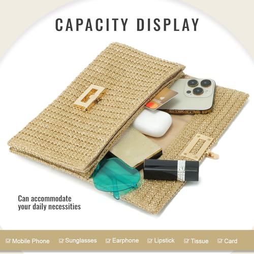 Rattan Envelope Clutch: Summer Beach Bag for Women