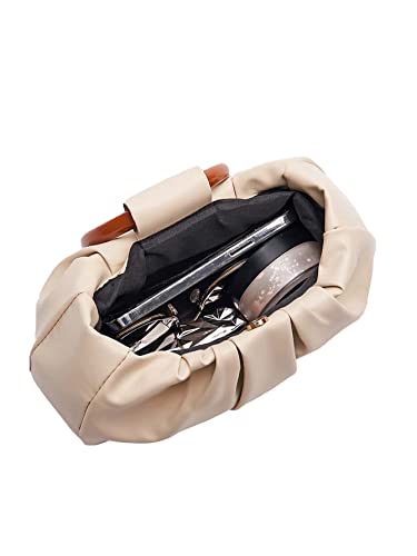 Verdusa Ruched Beige Handbag Clutch Pouch Bag - Women's