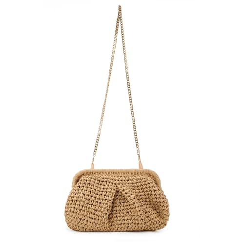 Emprier Cloud Dumpling Woven Straw Crossbody Handbag