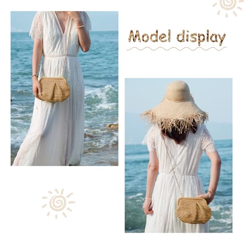 Emprier Cloud Dumpling Woven Straw Crossbody Handbag
