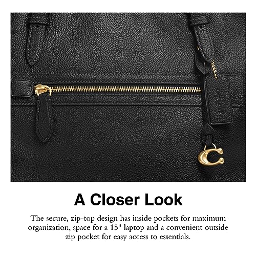 COACH Black Pebble Leather Taylor Tote Handbag