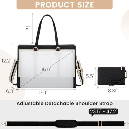 LOVEVOOK 15.6" Women’s Canvas Laptop Tote Bag