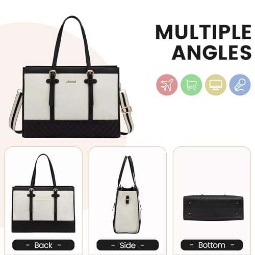 LOVEVOOK 15.6" Women’s Canvas Laptop Tote Bag