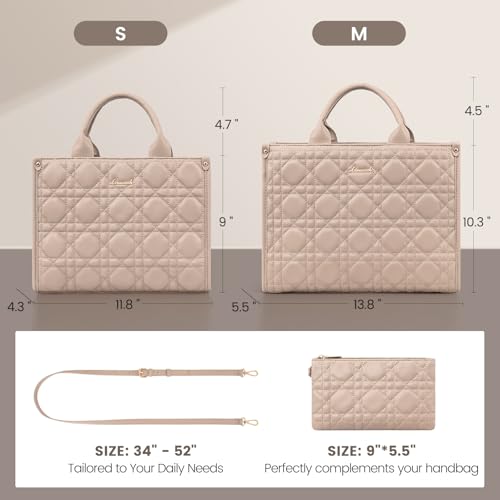 LOVEVOOK Quilted PU Leather Tote and Crossbody Bag