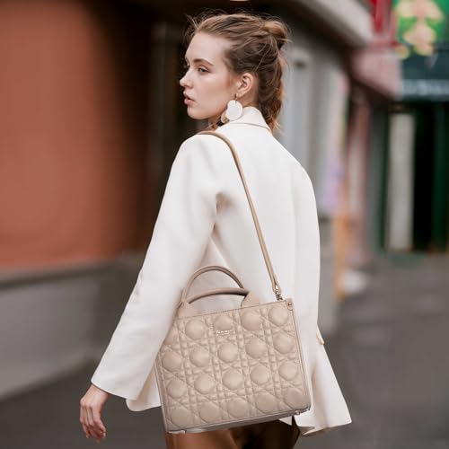 LOVEVOOK Quilted PU Leather Tote and Crossbody Bag