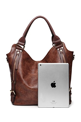 Brown PU Leather Women's Hobo Tote Bag
