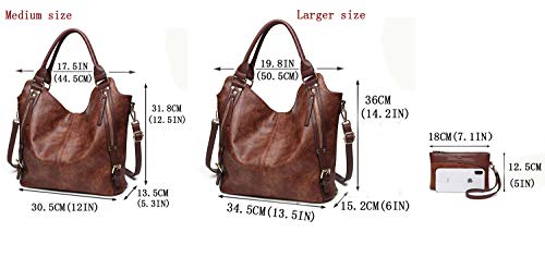 Brown PU Leather Women's Hobo Tote Bag