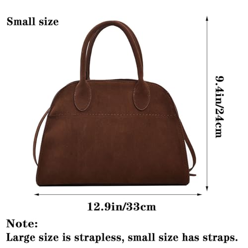 Vintage Brown Suede Tote Bag for Women