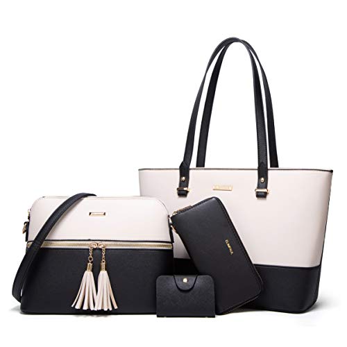 4-Piece Women's Synthetic Leather Handbag Set