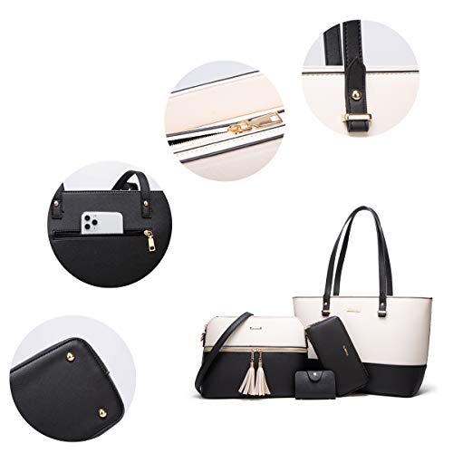 4-Piece Women's Synthetic Leather Handbag Set