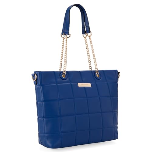 Montana West Blue Vegan Leather Tote Bag
