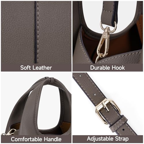 Trendy Grey Pebble Leather Small Tote Bag