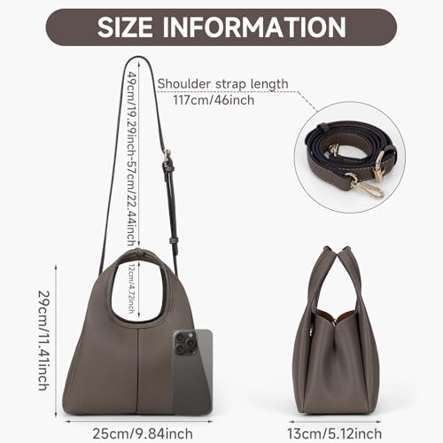 Trendy Grey Pebble Leather Small Tote Bag