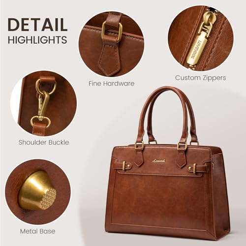 LOVEVOOK Women's Brown PU Leather Tote Bag