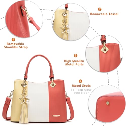 Stylish Women's Satchel Handbag with Pockets