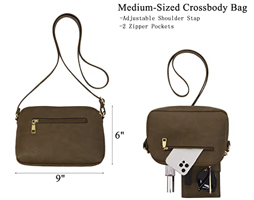 Dark Khaki Tote Handbag and Wallet Set