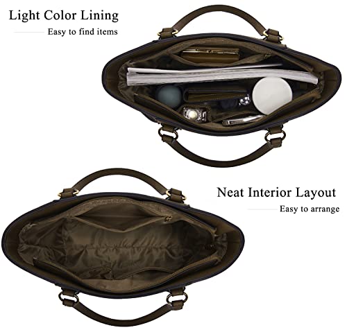 Dark Khaki Tote Handbag and Wallet Set