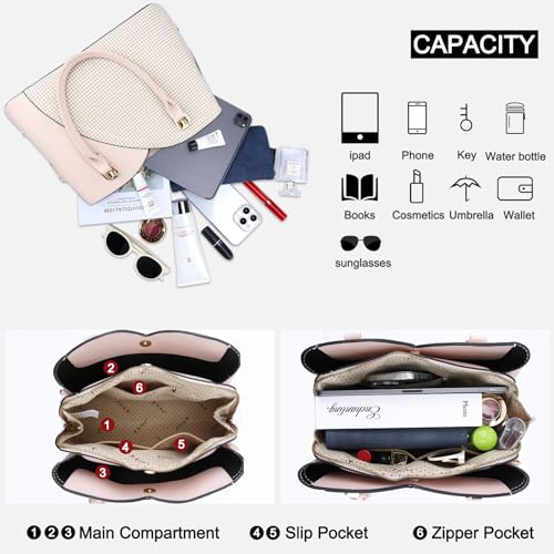 KKXIU Triple Compartment Women's Fashion Handbag