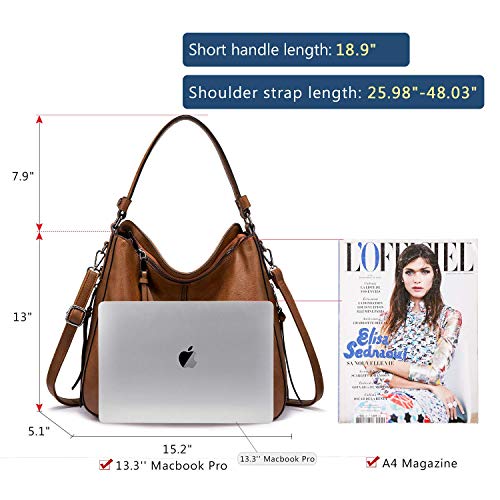 Large Faux Leather Designer Hobo Bucket Bag