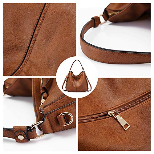 Large Faux Leather Designer Hobo Bucket Bag