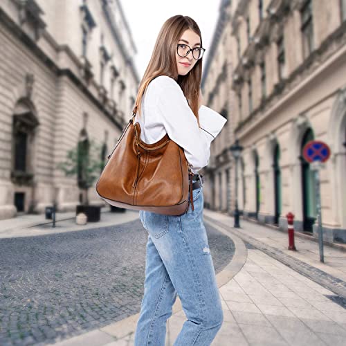 Large Faux Leather Designer Hobo Bucket Bag
