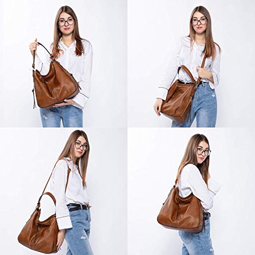 Large Faux Leather Designer Hobo Bucket Bag