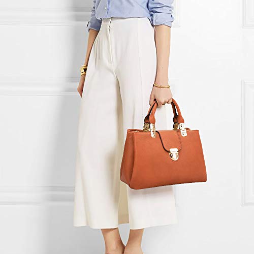 Dasein Women's Vegan Leather Satchel Tote Brown