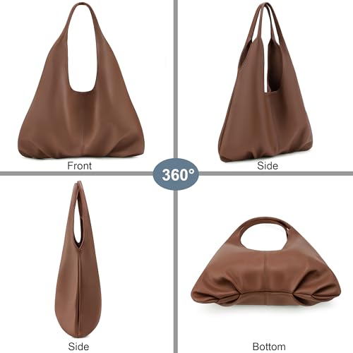 NIUEIMEE ZHOU Retro Vegan Leather Hobo Handbag