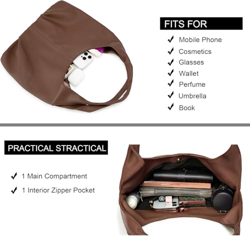 NIUEIMEE ZHOU Retro Vegan Leather Hobo Handbag