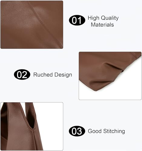 NIUEIMEE ZHOU Retro Vegan Leather Hobo Handbag