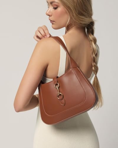 Stylish Vegan Leather Brown Shoulder Bag