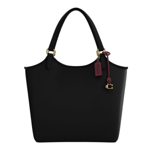 Black COACH Polished Pebble Leather Day Tote