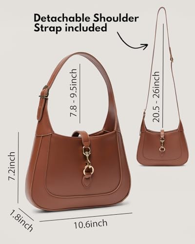 Stylish Vegan Leather Brown Shoulder Bag