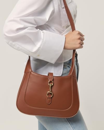 Stylish Vegan Leather Brown Shoulder Bag