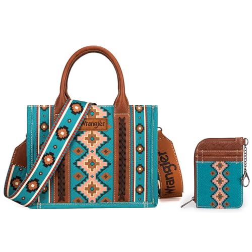 Boho Aztec Tote Bag with Wide Guitar Strap