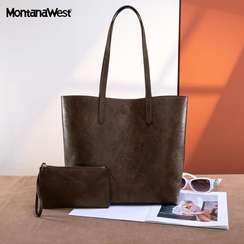 Montana West Vegan Leather Hobo Tote Bag