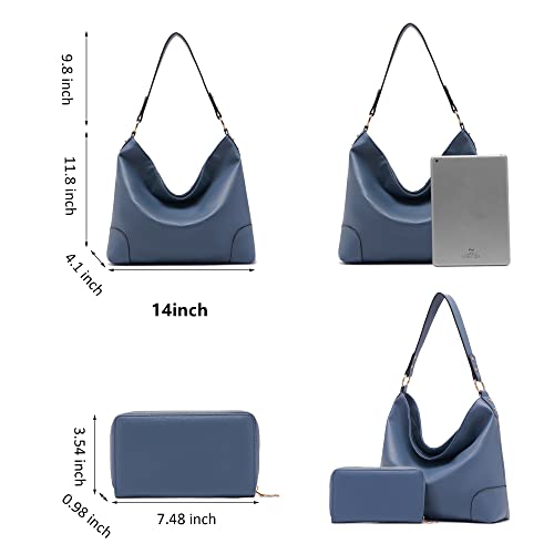Soft Large Hobo Handbag Set with Wallet